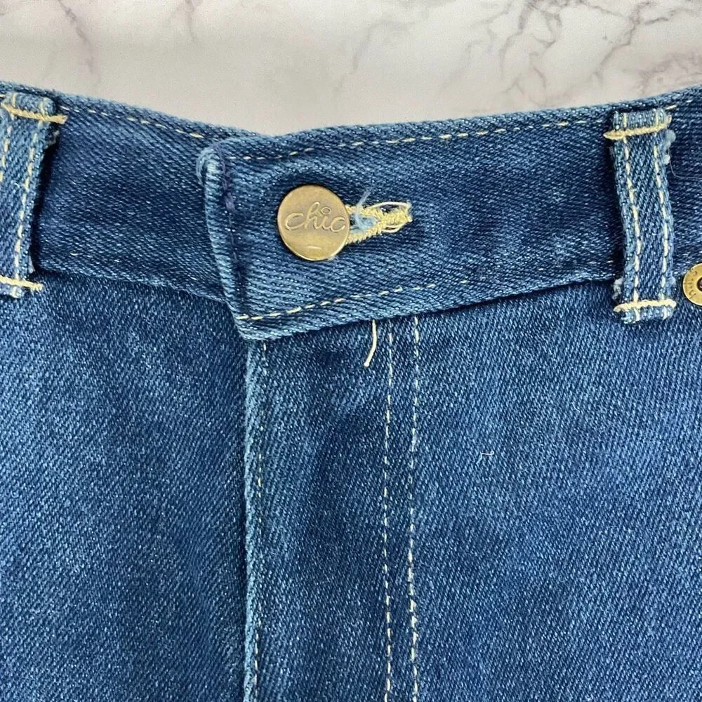 Chic Vintage Custom Cutoff Distressed Blue Denim Jean Shorts 16 - Picture 2 of 6
